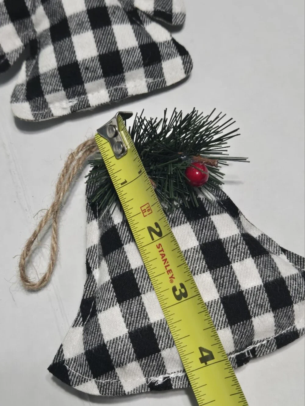 Set of 6 Holiday Style Buffalo Plaid Christmas Ornaments